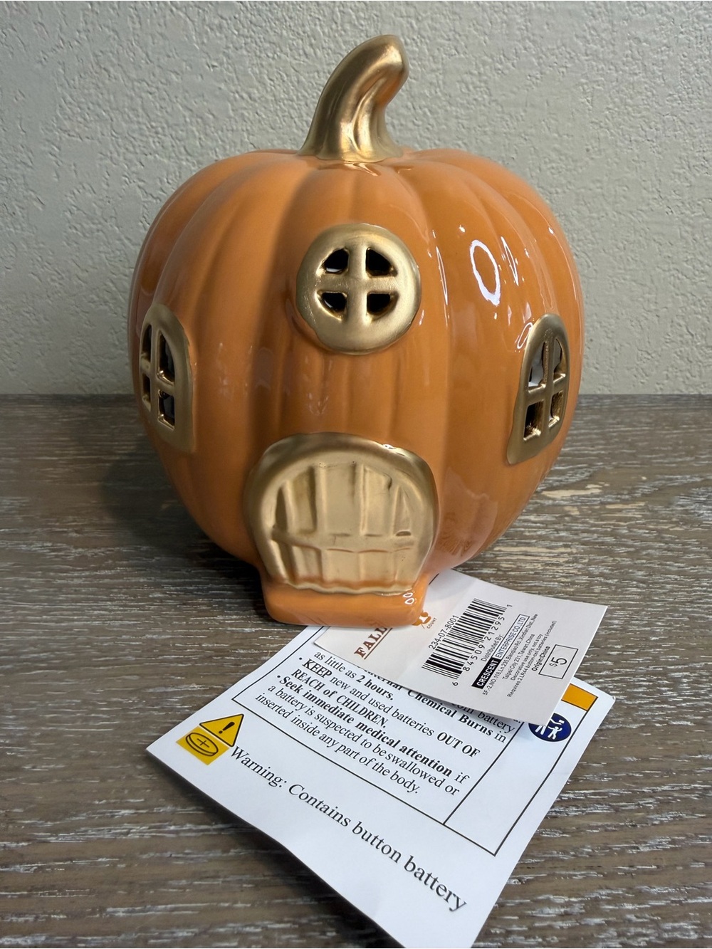Target Bullseye Playground Light Up Ceramic Pumpkin House Fall Decor